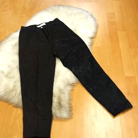 VTG-Holly Sharp Black Tapestry Straight Leg Pants-#1222 - Picture 5 of 9